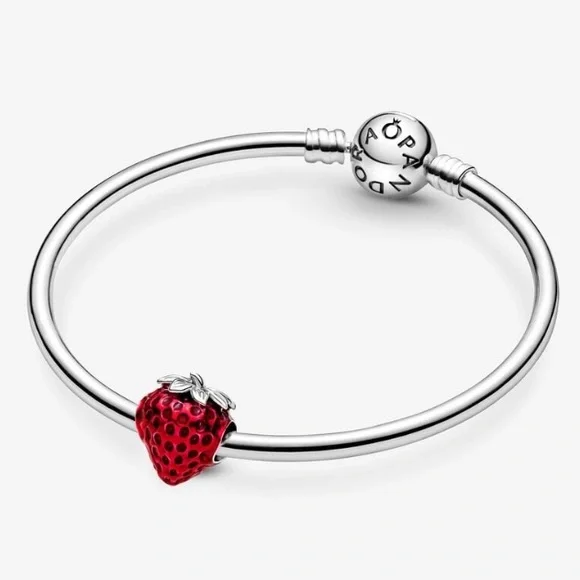 Pandora Seeded Strawberry Fruit Charm for Bracelet or Necklace charm NEW! - Picture 5 of 7